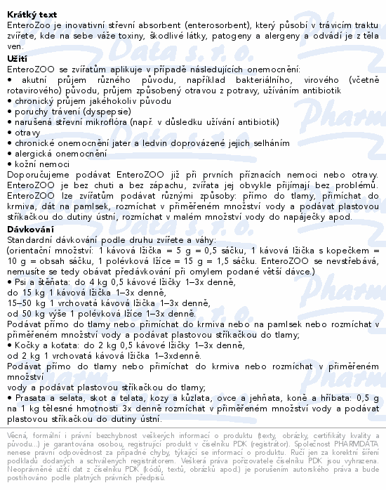 EnteroZOO detoxikační gel 15x10g