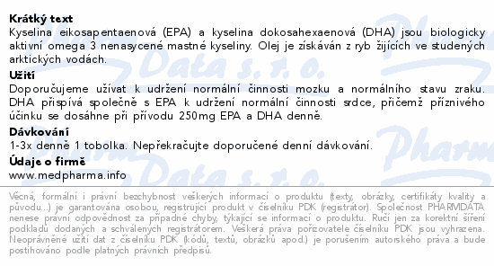 MedPharma Omega 3 rybí olej Forte tob.67