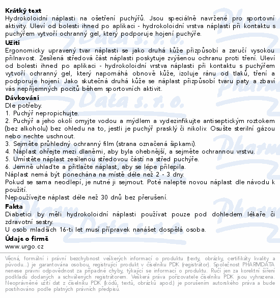 URGO Hojení puchýřů na paty hydrok.nápl.5ks