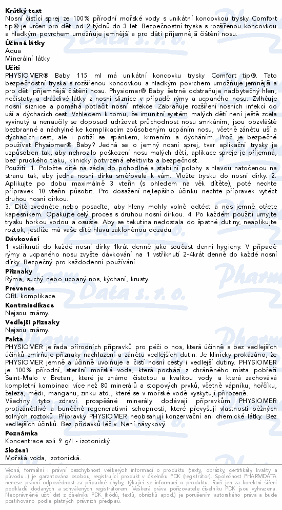 Physiomer Baby nosní sprej 115ml