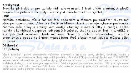 Allnature Směs svačinka Mlsoun 60g