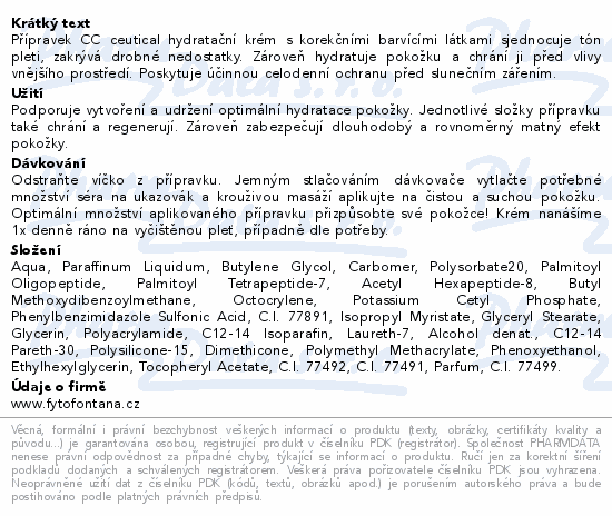 FC CC ceutical hydratační krém 30ml