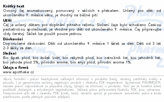 Pohádkový čaj Jahodový se šípkem BIO 20x2g