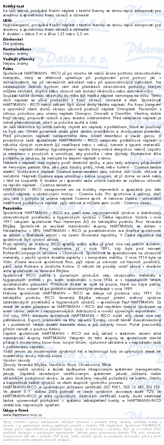 Cosmos cívková pevná náplast 2.5cmx5m 1ks