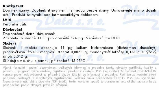 Kalium bichromicum AKH tbl.60