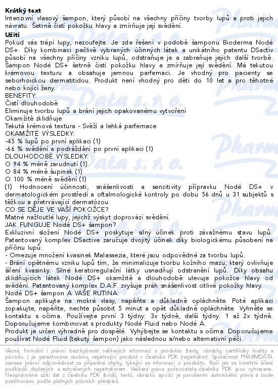 BIODERMA Nodé DS+ šampon 125ml