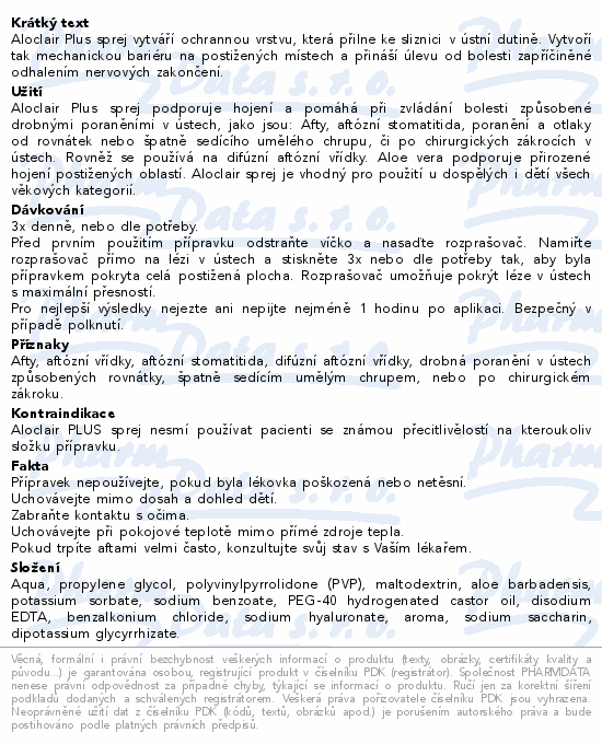 Aloclair PLUS sprej 15ml