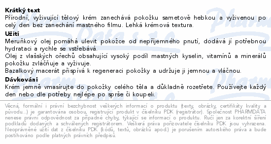 LEROS Tělový krém bazalka&verbena 200ml