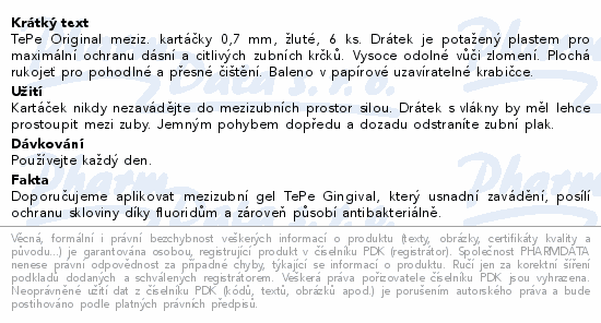 TePe meziz.kart.size 4 Žluté pap.krabička 6ks