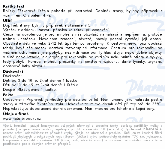 Naturprodukt Rolízky zazvorová lízátka 4ks