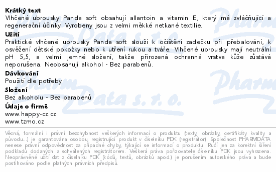 Panda vlhčené ubrousky soft 4x56ks