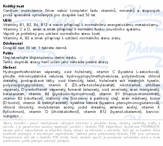 Centrum Silver 50+ tbl.100+30 dárkové balení
