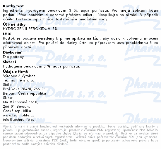 Easy Life Peroxid vodíku 3% 1l