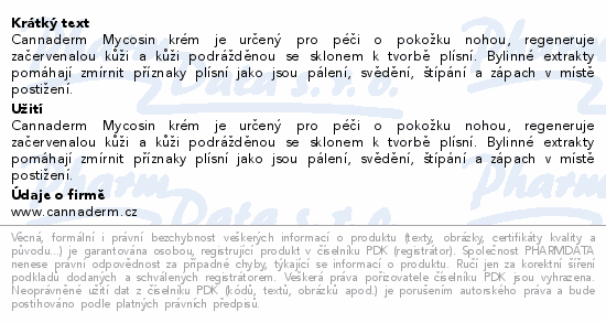 Cannaderm Mycosin krém 30g