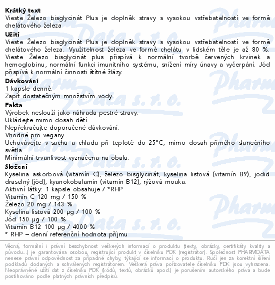 Vieste Železo bisglycinát Plus cps.90