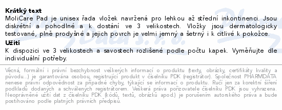 MoliCare Pad inkontinenční vložky 2kap.mini 30ks