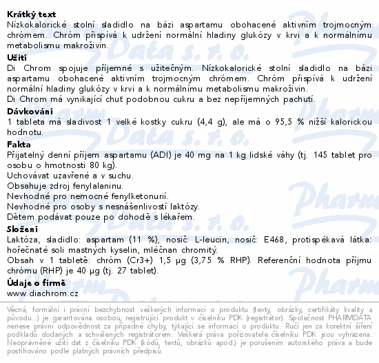 Di Chrom stolní sladidlo tbl.600