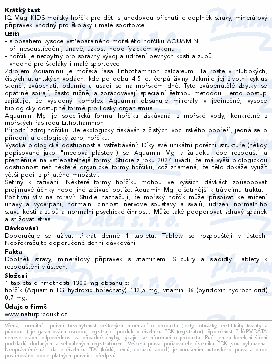 IQ Mag Kids mořský hořčík 90