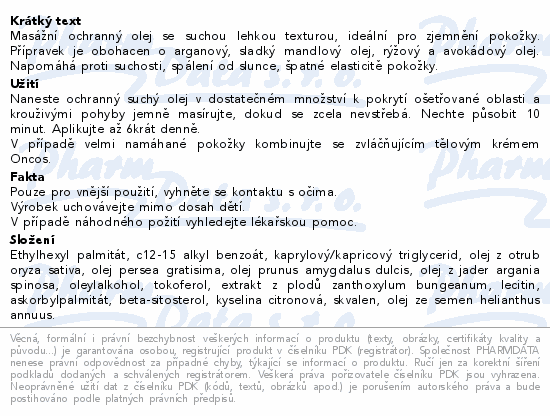 Oncos Ochranný suchý olej 200ml