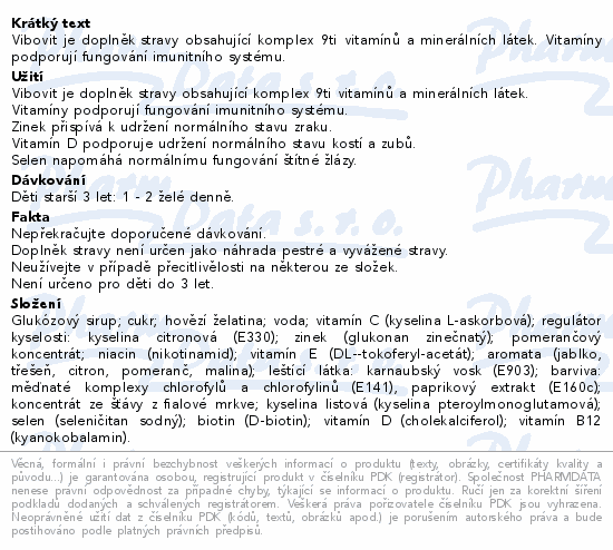 Vibovit Toys želé bonbóny multivitamín 50ks
