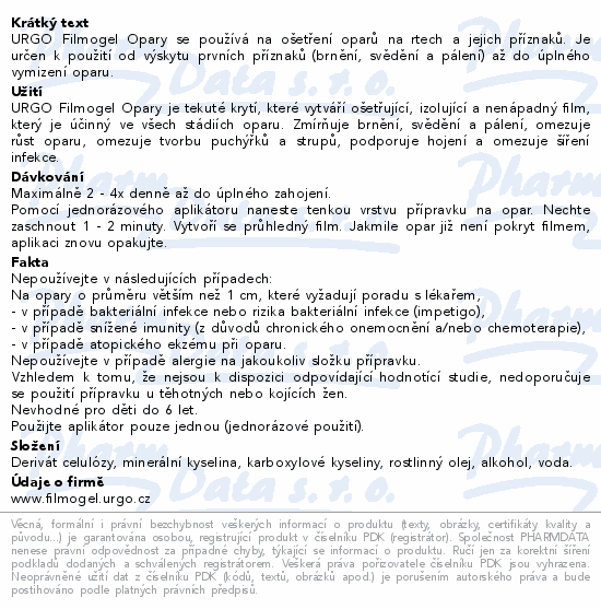 URGO FILMOGEL Opary 3ml