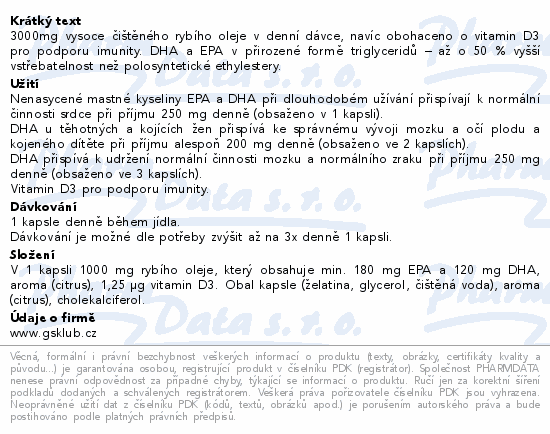 GS Omega 3 citrus 3000mg cps.100+60 dárek