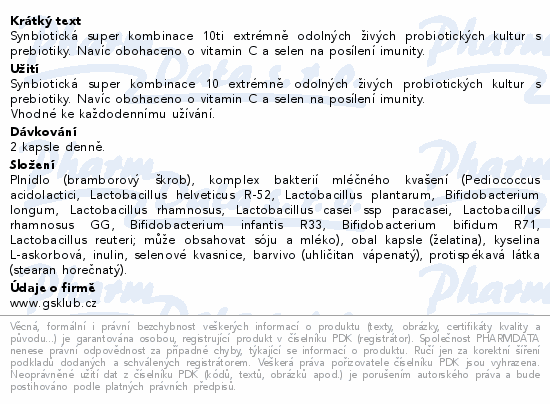 GS Probiotic Strong cps.60+30 dárek