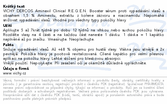 VICHY DERCOS Aminexil R.E.G.E.N. booster 90ml