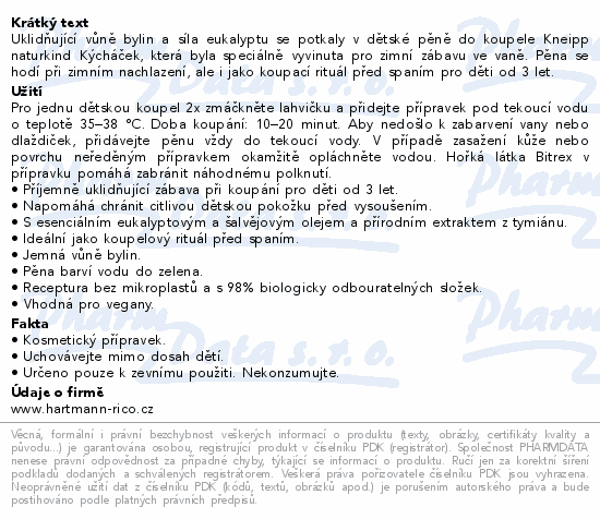 Kneipp Pěna do koupele Naturkind Kýcháček 200ml