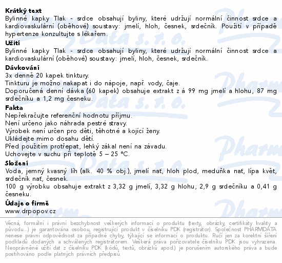 Dr.Popov Kapky bylinné Tlak-srdce 100ml