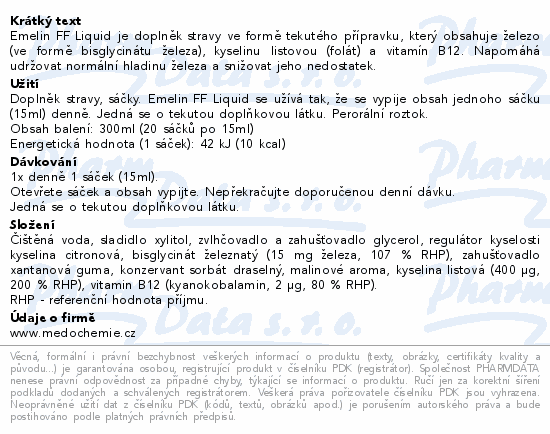 Emelin FF Liquid malina 20x15ml AGETIS