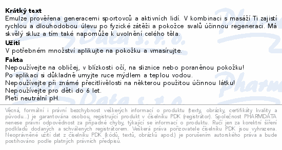 Emspoma Sport regenerační emulze 500ml