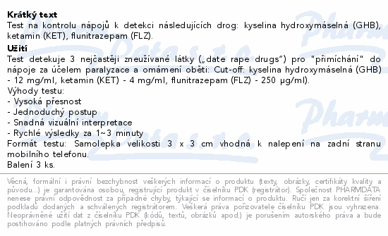 ALLTEST Drink Check Test (GHB/FLZ/KET) 3ks