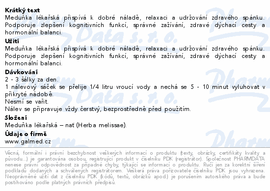 Herbofit Meduňka lékařská 20x1.5g