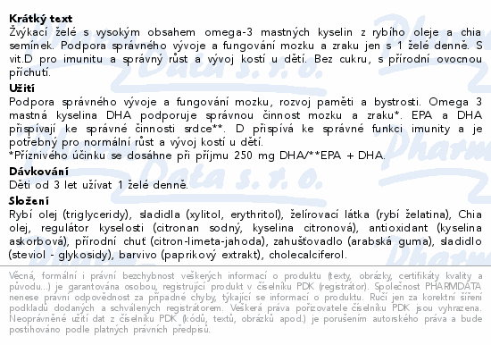 Naturevia Omega 3 Smart Kids 30 želé