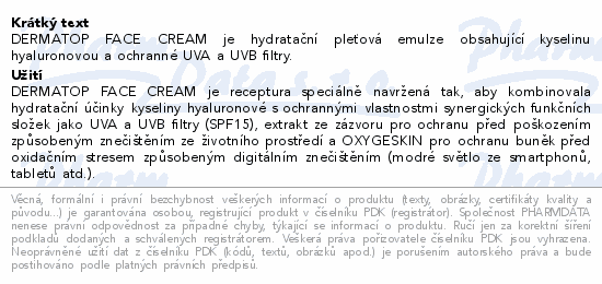 DERMATOP Face cream 50ml