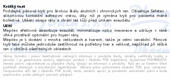 Mepilex absorp.pěn.silikon.krytí ster.10x10cm 5ks