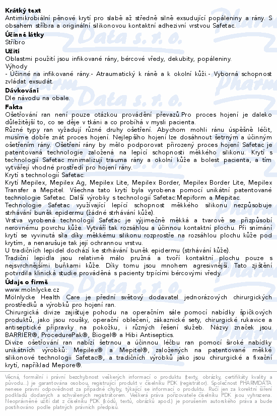 Mepilex Ag antimikr.pěn.silik.krytí 10x20cm 5ks