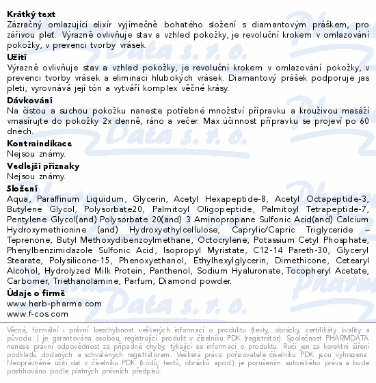 Herb Pharma Diamondceutical omlazující elixír s diamantovým práškem pro zářivou pleť 30 ml