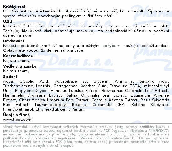 FC Pureceutical čistící pěna 125ml