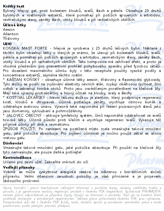 Herbamedicus Koňská mast forte hřejivá 250ml