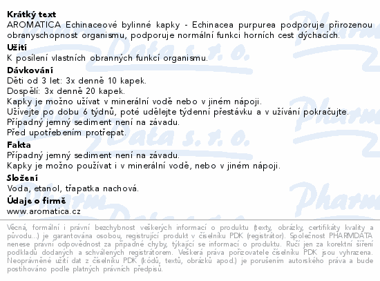AROMATICA Echinaceové bylinné kapky od 3 let 100ml