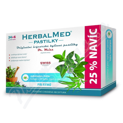 HerbalMed past. Dr.Weiss Eukalypt+máta+vit.C 24+6