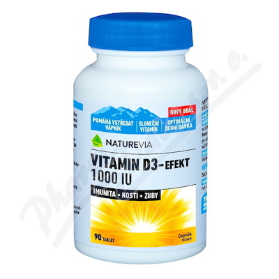 NatureVia Vitamin D3-Efekt 1000 IU tbl.90