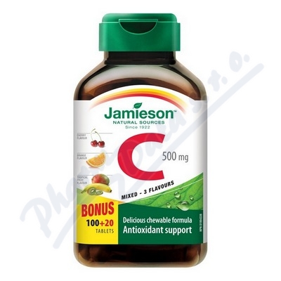 JAMIESON Vitamín C 500mg 3 ovocné přích.tbl.100+20