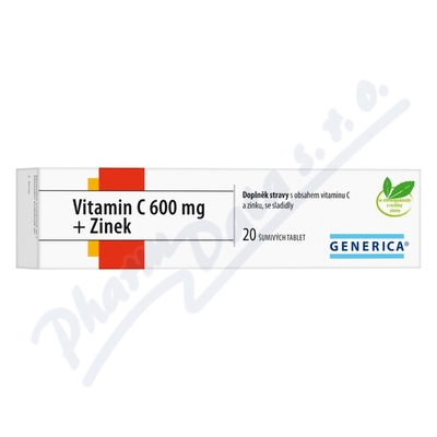 Vitamin C 600 mg + Zinek eff.tbl.20 Generica -50% (7/2023).