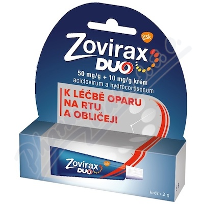 Zovirax duo 50mg/g+10mg/g krém crm 1x2g II CZ