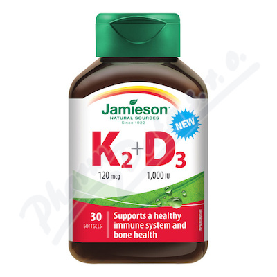 JAMIESON Vitamíny K2 120mcg a D3 1000 IU cps.30