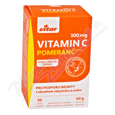 Vitar Vitamin C 300mg+rakytník+zinek sáčky 20x2g