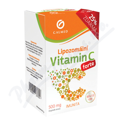 Vitamín C lipozomální forte 500mg cps.60+15 Galmed